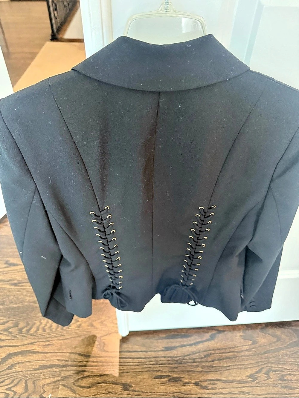 Laundry by Shelli Segal Black Corset Lace-Up Back Blazer Size 2 NWT - Picture 3 of 7